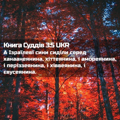 Picture 02 - Книга Суддів 3:5 UKR - А Ізраїлеві сини сиділи - Bible Verse Picture