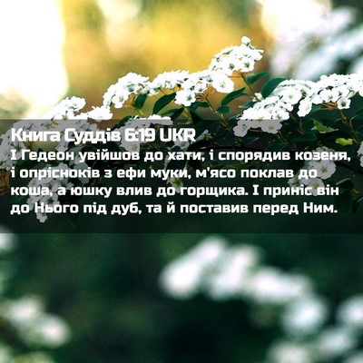 Picture 02 - Книга Суддів 6:19 UKR - І Гедеон увійшов до хати, і - Bible Verse Picture