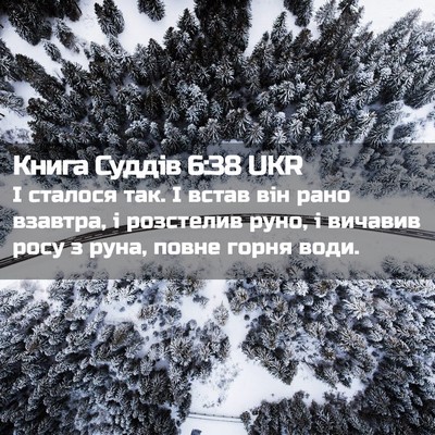 Picture 02 - Книга Суддів 6:38 UKR - І сталося так. І встав він - Bible Verse Picture