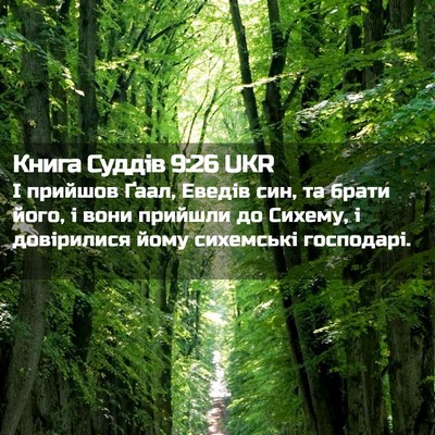 Picture 02 - Книга Суддів 9:26 UKR - І прийшов Ґаал, Еведів син, - Bible Verse Picture