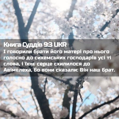 Picture 02 - Книга Суддів 9:3 UKR - І говорили брати його - Bible Verse Picture