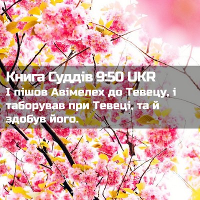 Picture 02 - Книга Суддів 9:50 UKR - І пішов Авімелех до Тевецу, - Bible Verse Picture