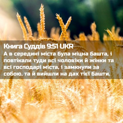 Picture 02 - Книга Суддів 9:51 UKR - А в середині міста була - Bible Verse Picture