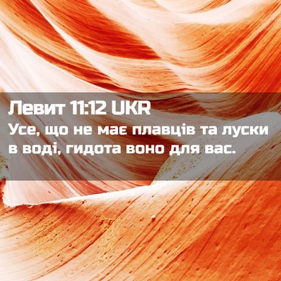 Picture 02 - Левит 11:12 UKR - Усе, що не має плавців та - Bible Verse Picture