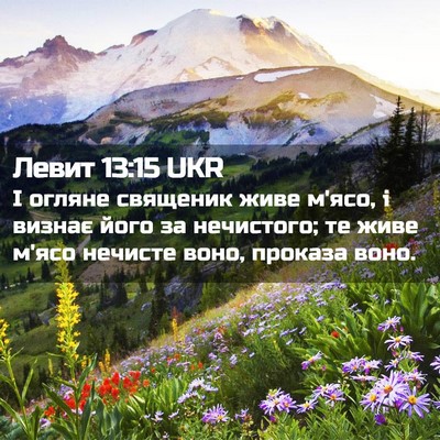 Picture 02 - Левит 13:15 UKR - І огляне священик живе - Bible Verse Picture