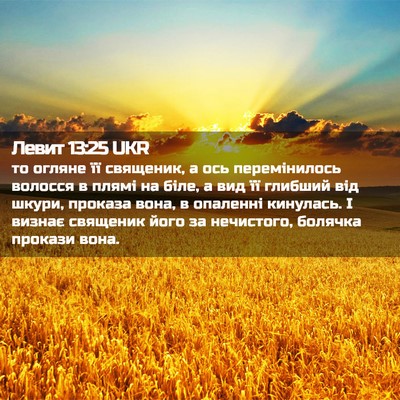 Picture 02 - Левит 13:25 UKR - то огляне її священик, а - Bible Verse Picture