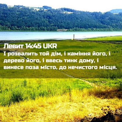 Picture 02 - Левит 14:45 UKR - І розвалить той дім, і - Bible Verse Picture