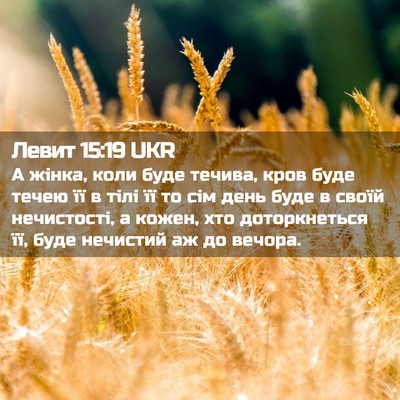 Picture 02 - Левит 15:19 UKR - А жінка, коли буде течива, - Bible Verse Picture