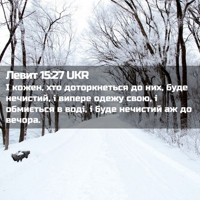 Picture 02 - Левит 15:27 UKR - І кожен, хто доторкнеться - Bible Verse Picture