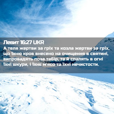 Picture 02 - Левит 16:27 UKR - А теля жертви за гріх та - Bible Verse Picture