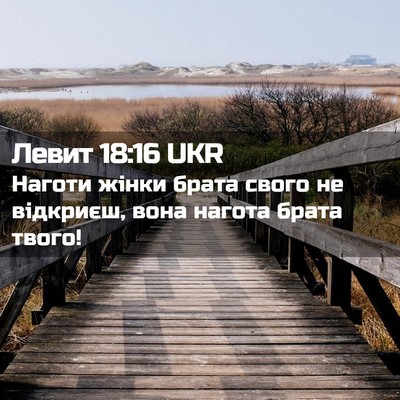 Picture 02 - Левит 18:16 UKR - Наготи жінки брата свого - Bible Verse Picture