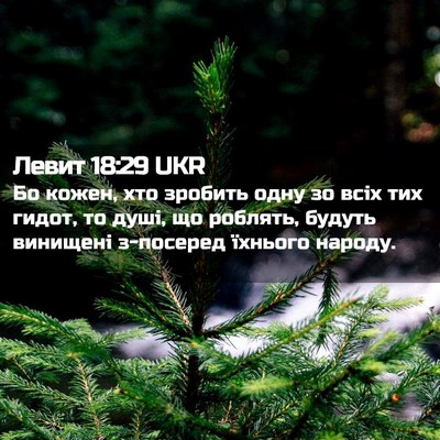 Picture 02 - Левит 18:29 UKR - Бо кожен, хто зробить одну - Bible Verse Picture