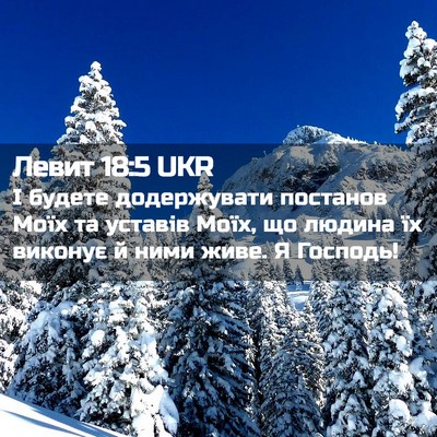 Picture 02 - Левит 18:5 UKR - І будете додержувати - Bible Verse Picture