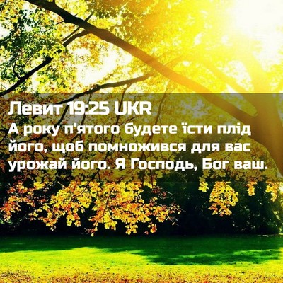 Picture 02 - Левит 19:25 UKR - А року п'ятого будете їсти - Bible Verse Picture