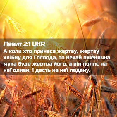 Picture 02 - Левит 2:1 UKR - А коли хто принесе жертву, - Bible Verse Picture