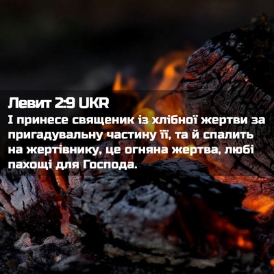 Picture 02 - Левит 2:9 UKR - І принесе священик із - Bible Verse Picture