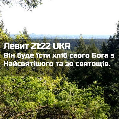 Picture 02 - Левит 21:22 UKR - Він буде їсти хліб свого - Bible Verse Picture