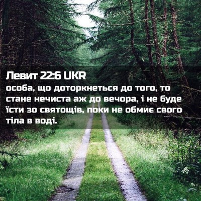 Picture 02 - Левит 22:6 UKR - особа, що доторкнеться до - Bible Verse Picture