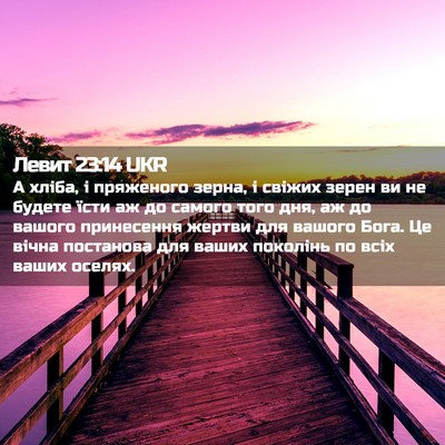 Picture 02 - Левит 23:14 UKR - А хліба, і пряженого зерна, - Bible Verse Picture