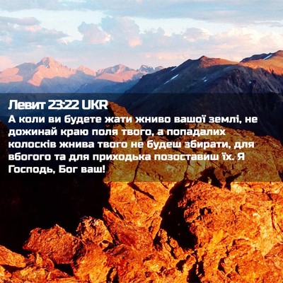 Picture 02 - Левит 23:22 UKR - А коли ви будете жати жниво - Bible Verse Picture