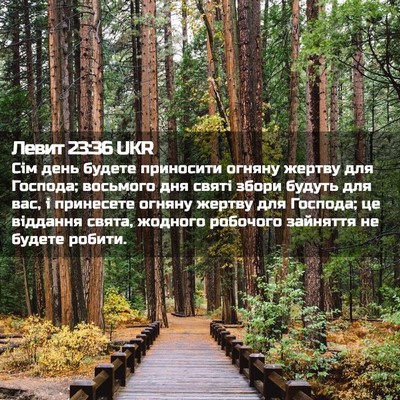 Picture 02 - Левит 23:36 UKR - Сім день будете приносити - Bible Verse Picture