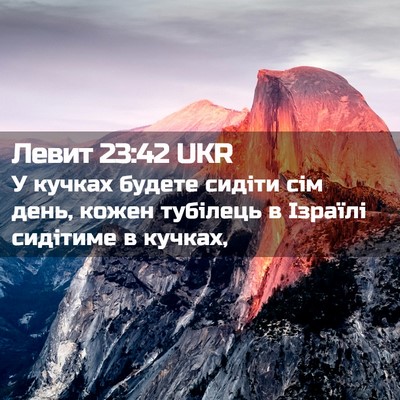 Picture 02 - Левит 23:42 UKR - У кучках будете сидіти сім - Bible Verse Picture
