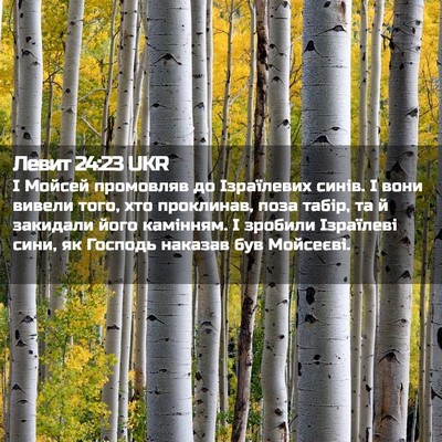 Picture 02 - Левит 24:23 UKR - І Мойсей промовляв до - Bible Verse Picture