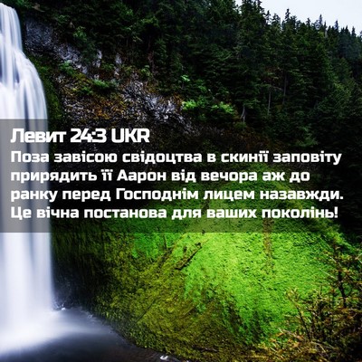 Picture 02 - Левит 24:3 UKR - Поза завісою свідоцтва в - Bible Verse Picture