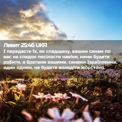Picture 02 - Левит 25:46 UKR - І передасте їх, як - Bible Verse Picture