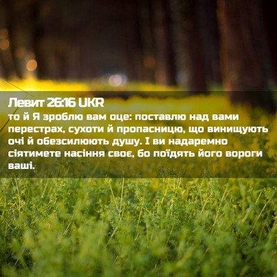 Picture 02 - Левит 26:16 UKR - то й Я зроблю вам оце: - Bible Verse Picture