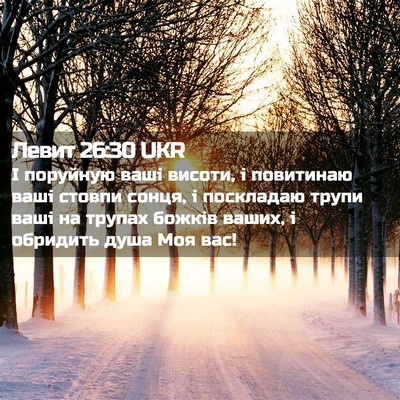 Picture 02 - Левит 26:30 UKR - І поруйную ваші висоти, і - Bible Verse Picture