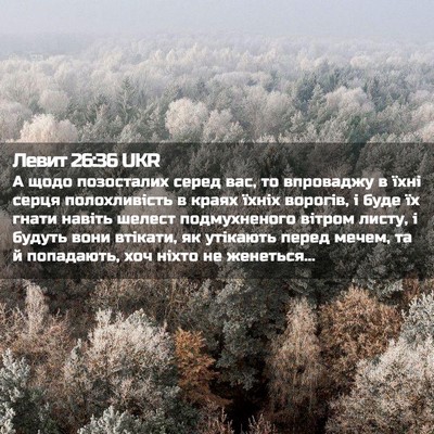 Picture 02 - Левит 26:36 UKR - А щодо позосталих серед - Bible Verse Picture