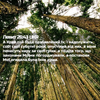 Picture 02 - Левит 26:43 UKR - А Край той буде - Bible Verse Picture