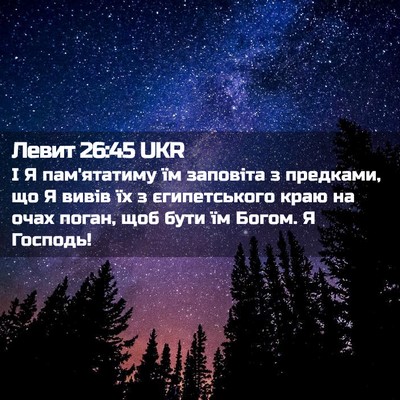 Picture 02 - Левит 26:45 UKR - І Я пам'ятатиму їм заповіта - Bible Verse Picture
