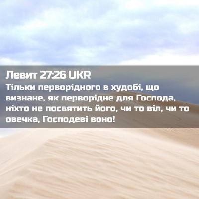 Picture 02 - Левит 27:26 UKR - Тільки перворідного в - Bible Verse Picture
