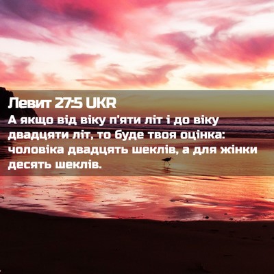 Picture 02 - Левит 27:5 UKR - А якщо від віку п'яти літ і - Bible Verse Picture