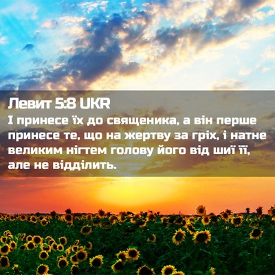 Picture 02 - Левит 5:8 UKR - І принесе їх до священика, - Bible Verse Picture