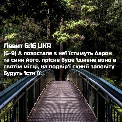 Picture 02 - Левит 6:16 UKR - (6-9) А позостале з неї - Bible Verse Picture