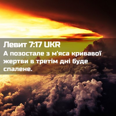 Picture 02 - Левит 7:17 UKR - А позостале з м'яса - Bible Verse Picture