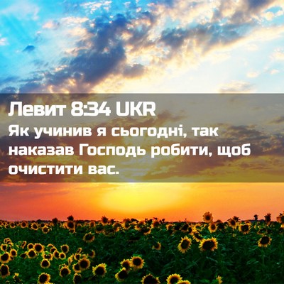 Picture 02 - Левит 8:34 UKR - Як учинив я сьогодні, так - Bible Verse Picture