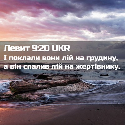 Picture 02 - Левит 9:20 UKR - І поклали вони лій на - Bible Verse Picture