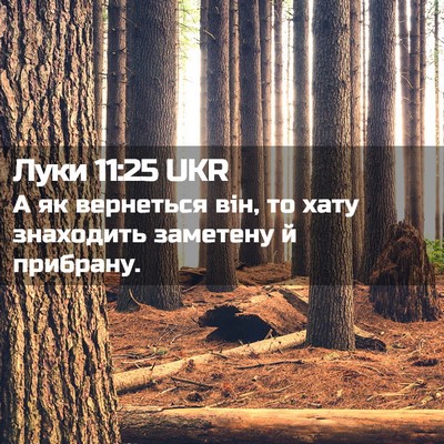 Picture 02 - Луки 11:25 UKR - А як вернеться він, то хату - Bible Verse Picture
