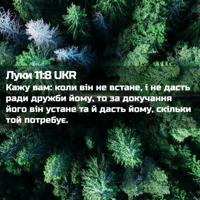 Picture 02 - Луки 11:8 UKR - Кажу вам: коли він не - Bible Verse Picture