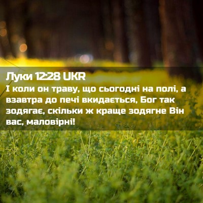 Picture 02 - Луки 12:28 UKR - І коли он траву, що - Bible Verse Picture