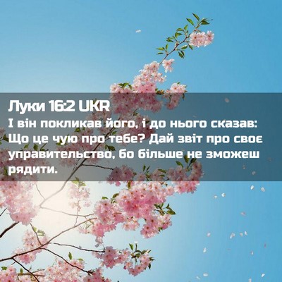 Picture 02 - Луки 16:2 UKR - І він покликав його, і до - Bible Verse Picture