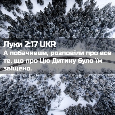Picture 02 - Луки 2:17 UKR - А побачивши, розповіли про - Bible Verse Picture