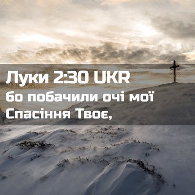 Picture 02 - Луки 2:30 UKR - бо побачили очі мої - Bible Verse Picture