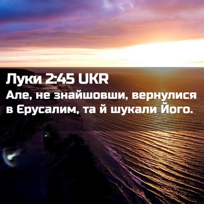 Picture 02 - Луки 2:45 UKR - Але, не знайшовши, - Bible Verse Picture