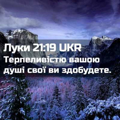 Picture 02 - Луки 21:19 UKR - Терпеливістю вашою душі - Bible Verse Picture