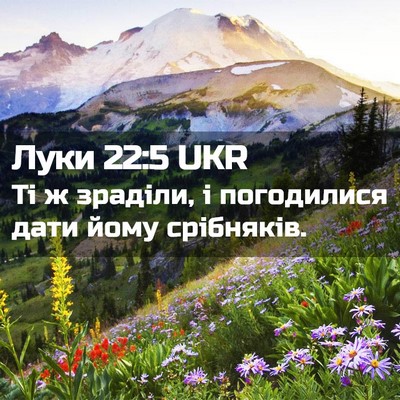 Picture 02 - Луки 22:5 UKR - Ті ж зраділи, і погодилися - Bible Verse Picture
